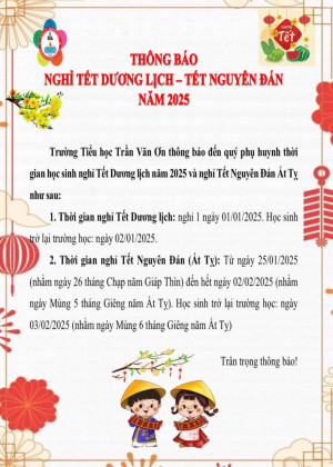THÔNG BÁO NGHỈ TẾT
