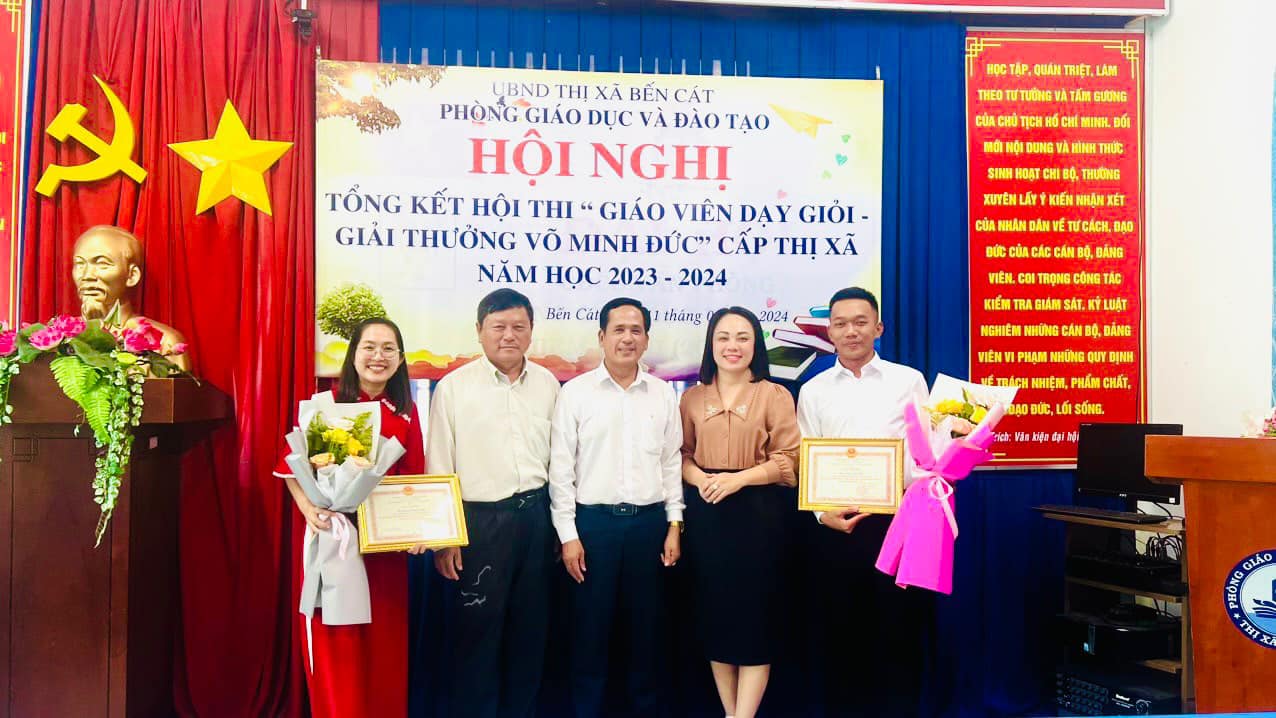 GIÁO VIÊN ĐẠT GIẢI HỘI THI "GIÁO VIÊN DẠY GIỎI - GIẢI THƯỞNG VÕ MINH ĐỨC" CẤP THỊ XÃ NĂM HỌC 2023-2024